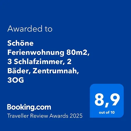 Appartement Schoene 80m2, 3 Schlafzimmer, 2 Baeder, Zentrumnah, 3og